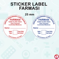 Sticker Label Ubat / Stiker Label Ubat Klinik / Sticker Label Farmasi / Clinic Medicine Label Sticke