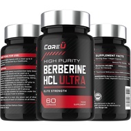 Berberine HCL Ultra 98% - High Strength Berberine plement 5000mg HCL by CoreU | 60 Premium Natural C