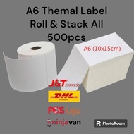 A6 Thermal Label Sticker [500pcs  Roll &amp; Fold]  Shipping Label AWB Waybill Consignment Note [100mm x 150mm] 热敏标签