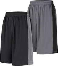 Mens Shorts Basketball Gym Quick Dry Camouflage Shorts with Pockets, black/grey, 3X-Large