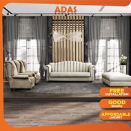 Chesterfield 1+3 Stool Sofa Set Wing Chairs Bravo [Free Installation]