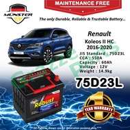 Münster Robust MF CMF 75D23 | 75D23L (60AH) Car Battery Bateri Kereta for Proton Renault Koleos II H