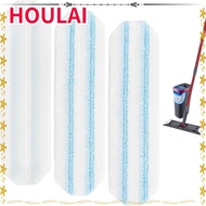 HOULAI Reusable Microfiber Mop Pad, Removable Washable Flat Mop Replacement Cloth, Durable Cotton La