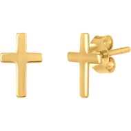 Cross Stud Earrings in .925 Sterling Silver Plated Rhodium and in 18K Gold Plated I Religious all Ea