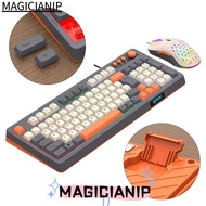 MAGICIANIP Keyboard Mouse Set, Luminous  Lighting RAIKU T98 Keyboard,  98 Key Layout Rainbow Color U