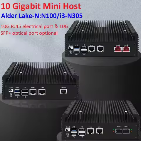 Topton Intel i3 N305 Solid Mini PC N100 2x/1x 10G LANs SFP+ NAS Firewall Computer 2x2.5G i226-V NVMe
