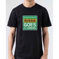 Baju-T Kaos Rave Bobina Russia Goes Clubbing T-Shirt DJ EDM Clubbing Muzik Disk Jockey Streetwear