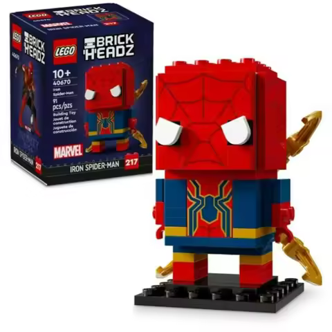 Lego BrickHeadz 40670 Iron Spider-Man Building Blocks Toys for Marvel Fans Birthday Gift (91Pieces)