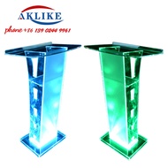 AKLIKE 2024 Stand Acrylic Podium Glass Church Pulpit Designs Clear RostPlastic Lectern With