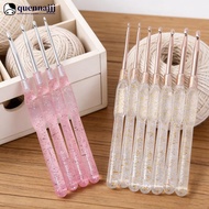 QUENNA 7Pcs Aluminum Crochet Hooks Set Colorful Clear Handles 2.0-5.0mm Single Head DIY Knitting Nee
