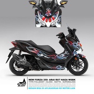 Decal stiker Honda New Forza 250 tema Helm Arai RX7 Haga WSBK Fullbody Motoblast