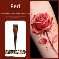 OKHALLO Henna Tattoo Cream, Black Brown Semi-permanent Henna Paste Cone, Henna Tattoo Cream Temporar