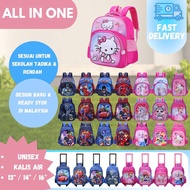 Beg Cartoon / Beg Roda / Beg Trolley Sekolah Tadika / Sekolah Rendah / KUROMI Backpack Design Cartoon Kanak KIDS CARTOON