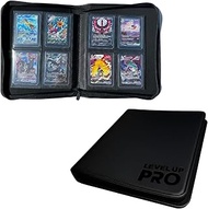 Toploader Binder for 3βx4β Cards β 112 Slot PU Leather Trading Card Holder with Zipper β Compact 4-P