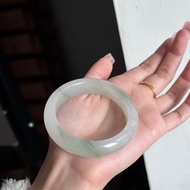 金絲玉雪翠圓條手鐲 玉石寬條翠手鐲 翡翠色玉鐲