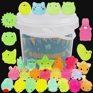 24 PCS for Kids Kawaii Animals Squishies Mochi Squishy Toys Glow in The Dark Party Favors Stress Relief Squishy squishy