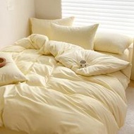 Solid Soft Quilt Cover 3pcs Set Duvet Covers Set