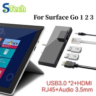 USB C HUB For Microsoft Surface Go Go2 Go3 USB 3.0 to HDMI RJ45 3.5mm Audio Adapter Dock USB-C Hub Multi USB3.0 Splitter