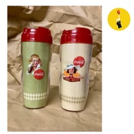Coca-Cola tumbler cups design A and B (Design B is Slightly scrape)(Condition as photo show) H19cm W