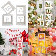 GIVE LETTERS - Transparent Glass Plastic Paper Box with Letters A-Z Numbers 0-9 Birthday Decoration