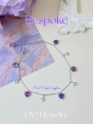 18k白金紫色藍寶石手鏈需訂製