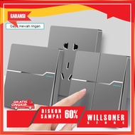 Wall Switch Socket Wall Switch Double Bow In Double Bow Gray Wall Switch 1/2/3/4 Position 1 Way Stop