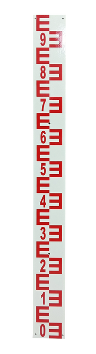 แผ่นวัดระดับน้ำ ชนิด ไฟเบอร์กลาส 1 เมตร [สต๊าฟเกจ Staff Gauge]