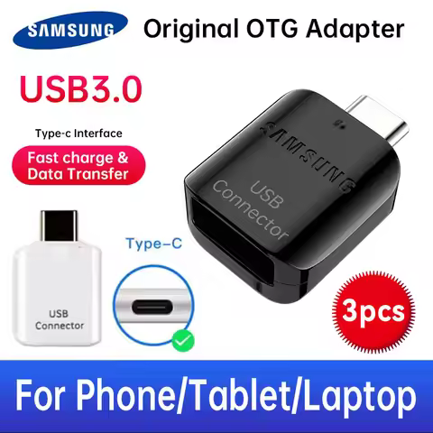 Original Samsung Type C To USB OTG Adapter Usb-A Data Transfer Connector Galaxy S25 S24 S22 Z Flip A