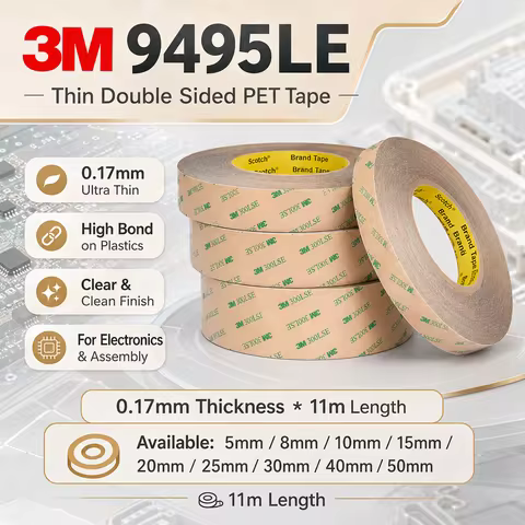 3M 9495LE Double Sided PET Tape 300LSE Acrylic Adhesive For Electronics Plastic Parts Automotive Tri