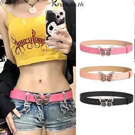 COD- Pu Leather Belt Retro Y2k Pink Butterfly Metal Diamond Fashion Jewelry The Woman-Kri