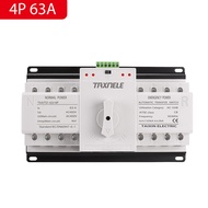 ATS 2P 4P 63A 125A Dual Power Automatic Transfer Switch AC230V 380V MCB Auto Changeover Switch Circu