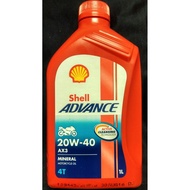 Shell Advance AX3 20W-40  4T Mineral Engine Oil 1 Litre