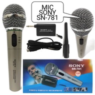 Sony Microphone SN-781 Mic Karaoke Single Wireless dan Kabel