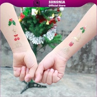 [SONONIA] Lots 8 Lovely Christmas Temporary Transfer Stickers Santa Elk Decals Set