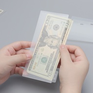2 Sets Frosted PP Money Envelope Dividers Cash Envelopes Divider Currency Sleeves Dollar Bill Protec