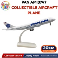 20cm USA Air Pan American World Airways PAN AM Boeing B747with Landing Gear Diecast Aircraft Model A