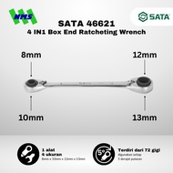 Wrench SATA 46621 4-In-1 Ratcheting Wrench 8X10X12X13 mm 8mm 10mm 12mm 13mm Combo Head For Narrow Sp