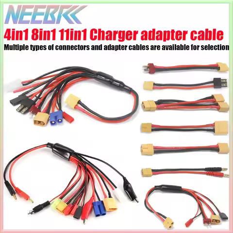 RC Multi Battery Charger Adapter Converter Cable 8in1 11in1 4in1 Banana/T/XT30/XT60/XT90/TRX Alligat