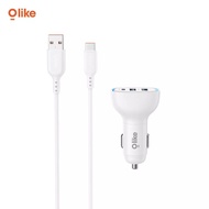 Olike Car Charger R9C Series 2U+C 4.8A Fast Charging Plus USB to Type-C Cable