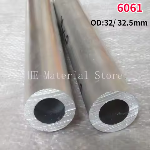 1Pcs Length 100mm 6061 Aluminium Alloy Tube OD 32mm 32.5mm Hollow Round Aluminum Pipe ID 7/12/17/18/
