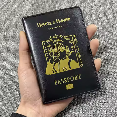 Anime Hunter X Hunter Passport Cover Anime Travel Passport Holder Pu Leather Travel Wallet