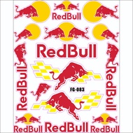 Red Bull Motorcycle Sticker Reflective Racing Motorcycle Helmet Decal Decoration