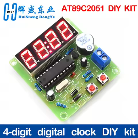 AT89C2051 Digital 4 Bits Electronic Clock Electronic Production Suite DIY Kit Learing Kit for Arduin