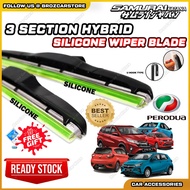 🌧️ [FREE GIFT] PERODUA CAR SILICONE WIPER WINDSHIELD BLADE U HOOK SAMURAI MYVI AXIA BEZZA ALZA ARUZ 