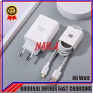 Infinix 45 Watt Super Fast Charging Usb To Type C Charger Infinix 45 Watt Charger/