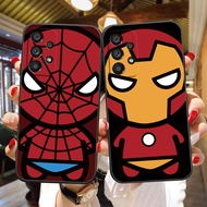 Funny Cartoon Spiderman Ironman Soft Black Silicon TPU Cell Phone Case For  Samsung Galaxy A23 A20 A14 A13 A12 A11 A10 A9 A8 A7 A6 A5 A05 A04 A03 F12 M12 S E Star Plus 5G