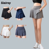 Siairoy Sports Yoga Skirt Running Anti-glare Tennis Skirt
