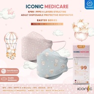 ICONIC MEDICARE KN99 KF99 Adult Disposable Face Mask KF94 KN95 N95 face respirator pelitup muka