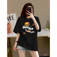 Pure Cotton Can't Pill Short-Sleeved Top Plus Size T-Shirt Women Printed Korean Version Summer A0