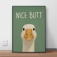 Funny Nice Butt Silly Goose Poster Cute Animal Canvas Painting Bathroom Toilet Home Decor Pictures